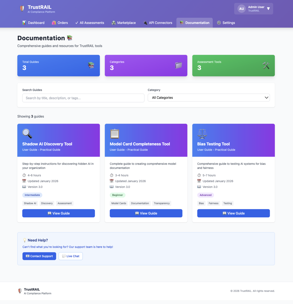 Documentation Library - Comprehensive platform guides